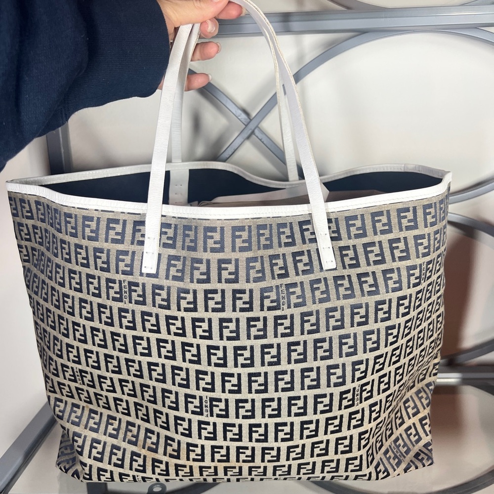 Fendi Monogram Tote Bag - Black and White